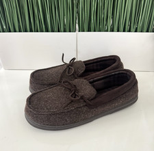Dearfoams Mens Keaton Memory Foam Moccasin Brown Slipper Size M 9.5