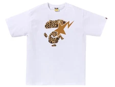 A Bathing Ape BAPE Sta Wild Leopard Pattern Ape Face Tee WHITE Size 2XL NWT
