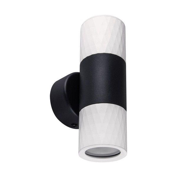Wandlampe Up Down H: 17,5Cm Klein 2-Flammig Schwarz Weiß GU10 Metall Wandleuchte-image