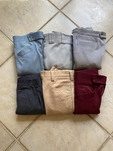 Lot of 6 Vintage Men's Pants, Various Colors and Patterns Large