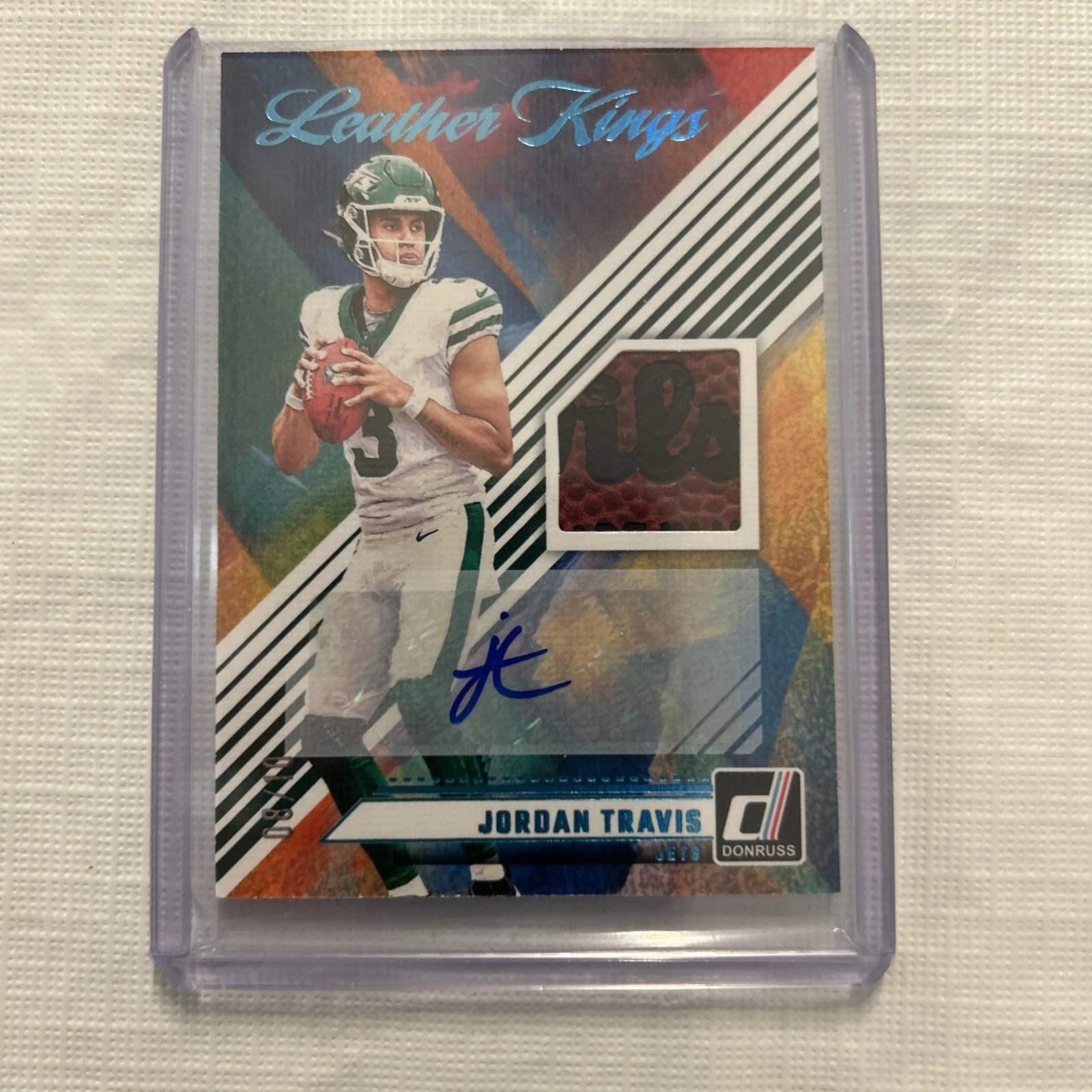 2024 Panini Donruss Jordan Travis Leather Kings #LK-JTR Rookie/Auto/Mem 8/10