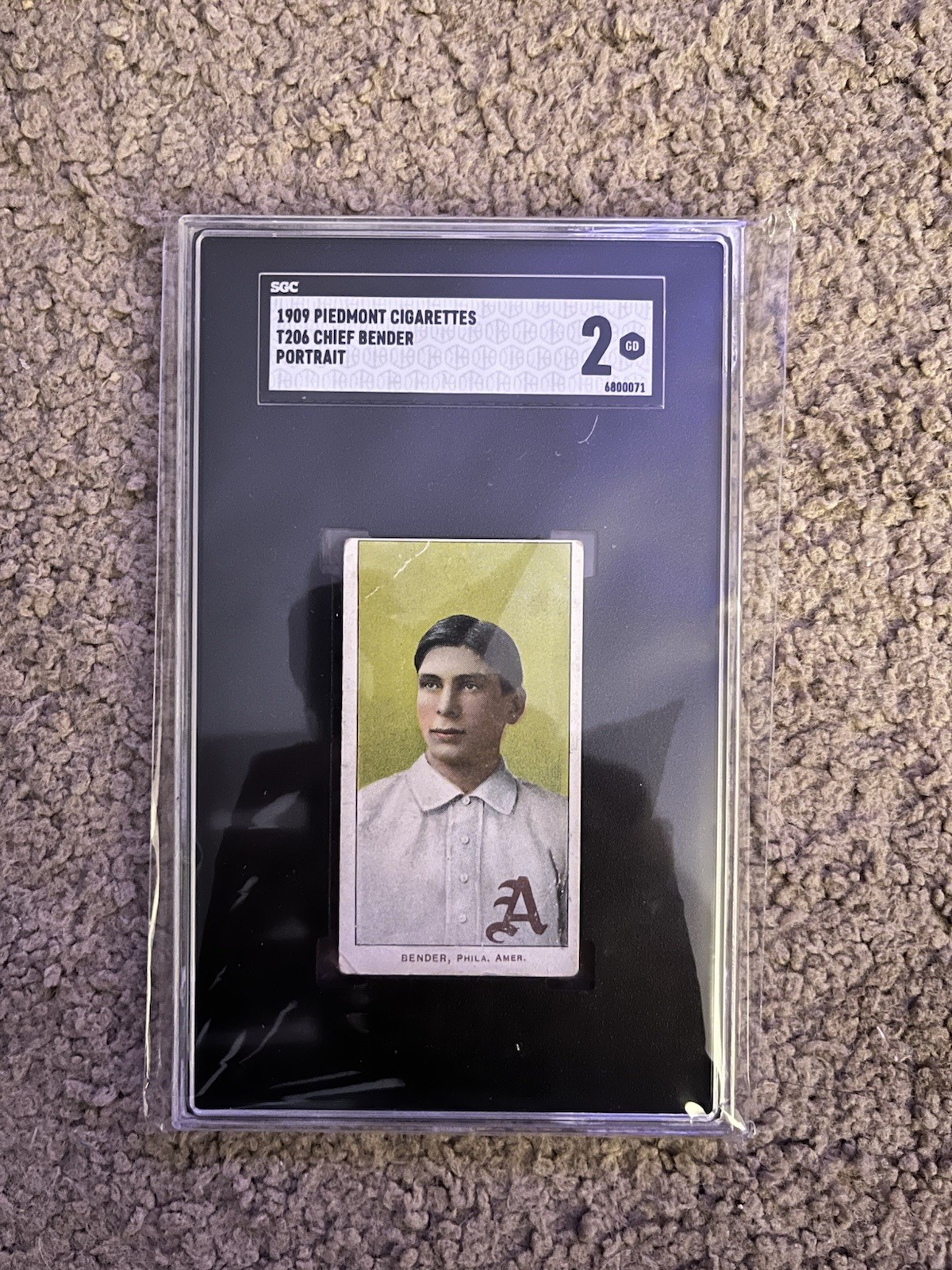1909-11 T206 Chief Bender Portrait Piedmont 150 HOF SGC 2 Good