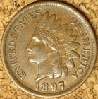 1897 Indian Head Cent - EXTRA FINE, WARM BROWN AS SHOWN  (M719)