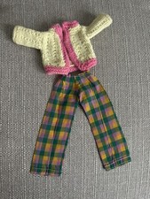 Vintage 70er Jahre Pedigree Sindy Check Karierte Hose Grün