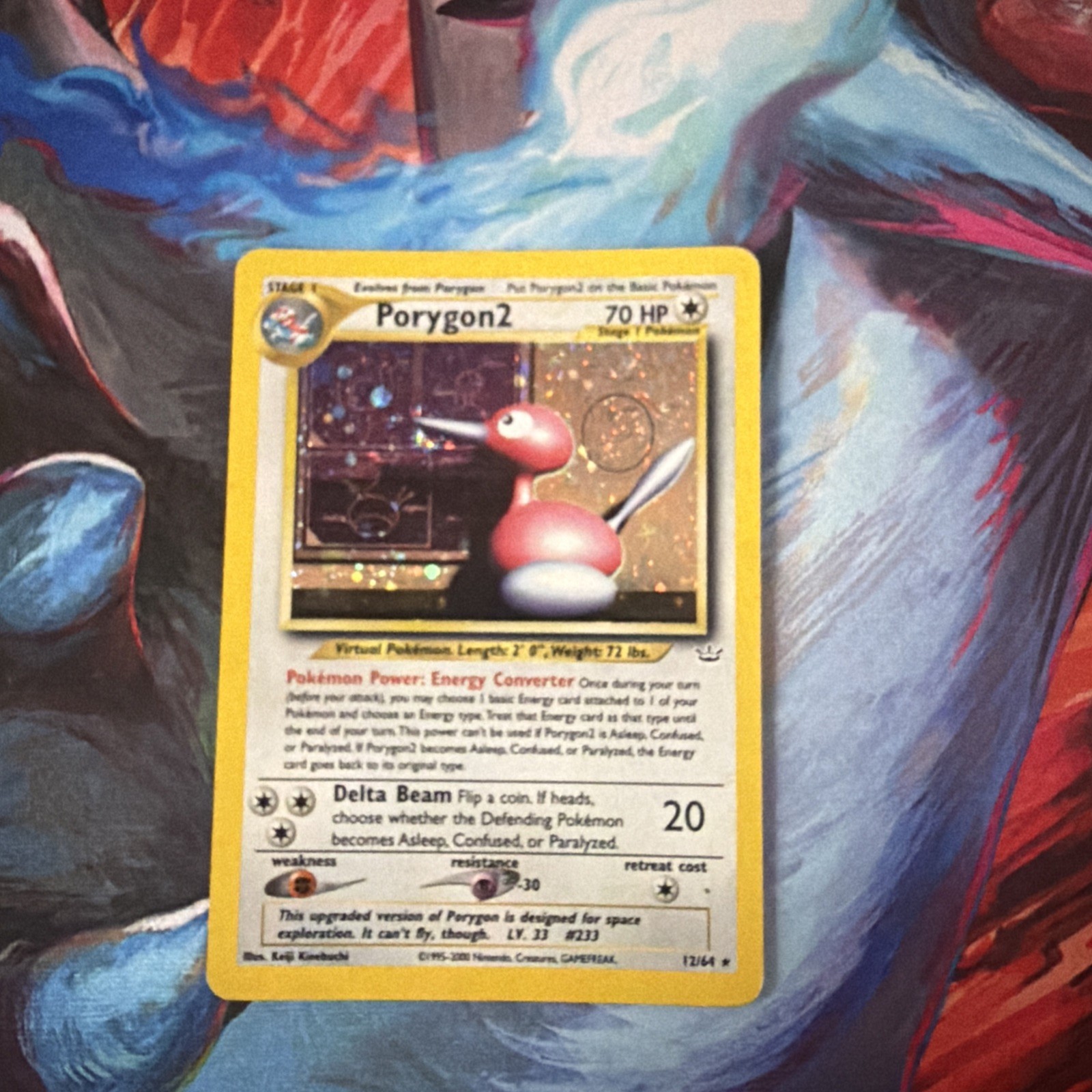 Porygon2 12/64 Rare Neo Revelation SWIRL Pokemon Unlimited Holo Lo