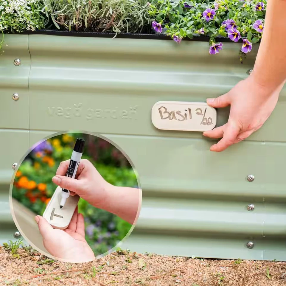 Jardín 17 pulgadas Alto, 8 pies X 2 pies 10 en 1 azul cielo novedoso metal levantado jardinería Foto 3 de 4