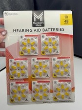 Member's Mark Hearing Aid Batteries, Size 10, Yellow Tab, 48 Count