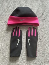 Nike Run Thermal Cap And Gloves XS/S Pink/Black