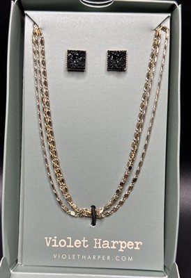 Violet Harper Isla Layered Necklace & Earring Set New In Box MSRP $58