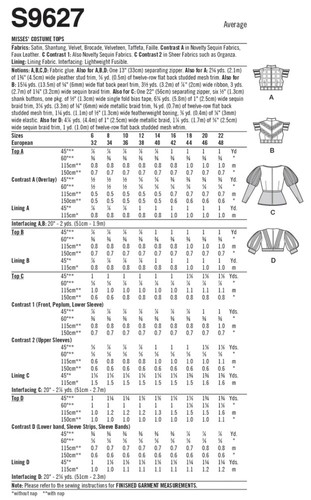 2 SEWING PATTERNS Women Costume Six the Musical Outfit Halloween Plus Size 9627 - Picture 4 of 5