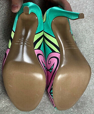 Nicholas Kirkwood Vero Cuoio Size 38 7.5-8 US Neon High Heel Pumps  Beautiful!