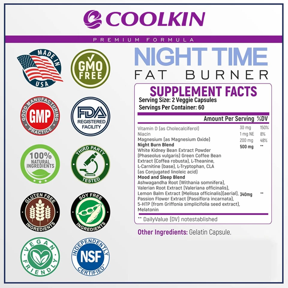 Fatburner Für Die Nacht – Weiße Kidneybohnen–Gewichtsverlust,Kohlenhydratblocker - Bild 2 von 4