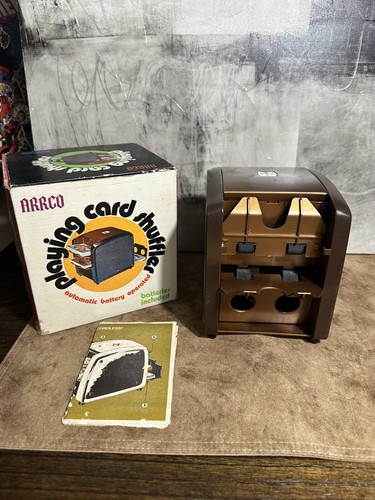 Vintage ARCO Playing Card Shuffler VTG W/ Instructions - Rare USA