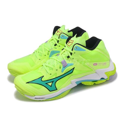 Mizuno Wave Lightning Z8 Mid Fluorescent Green Men Volleyball Shoes V1GA2405-11