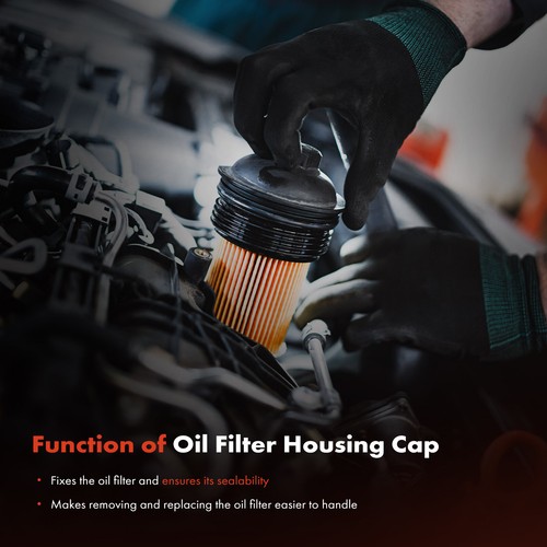 Engine Oil Filter Housing Cover Cap & Oil Filter for VW Jetta Golf Beetle Audi - Picture 6 of 8