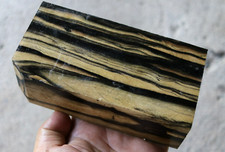 Ebony Black  White Exotic Wood Blank Knife Handle 72  151  45 mm 895