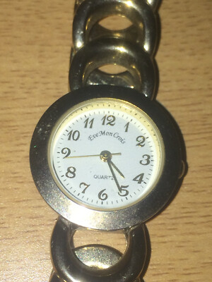 Vintage Silver Eve Mon Crois Quartz Stainless Steel Watch Japan