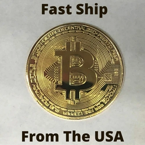 One BITCOIN BTC Gold Color Collectible Souvenir Crypto Coin Fast Ship From USA
