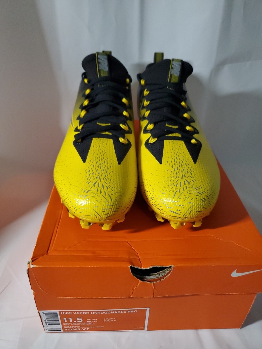 Men’s Nike Vapor Untouchable Pro Football Cleats Yellow/Black 833385-007 - NEW Size 10 Nike Vapor Untouchable Pro Football Cleats Yellow  main image 4