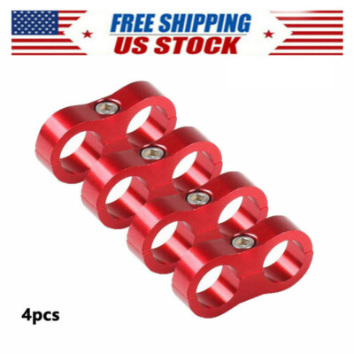 4PCS Hose Separator Clamp Bracket Adapter 6AN 8AN 10AN 12AN for Oil Fuel Line