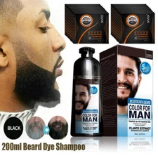  MOKERU Mens Beard Blackening Shampoo Instant Dye Black Mustache Hair Color 