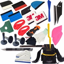 Car Wrap Vinyl Tools Kit Squeegee Razor Wrapping Gloves 4 Magnets Bag Tinting