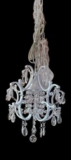 Versailles white mini crystal chandelier 12×12inch fixed lighting