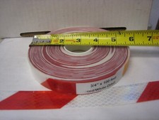 3M WHITE  RED Reflective Diagonal Stripe Conspicuity Tape 3/4" x 100' Custom