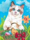1.5x2 Dollhouse Miniature Print Of Painting Ryta 1:12 Scale Easter Cat Ragdoll