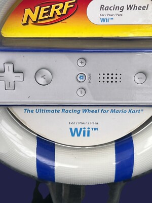 ✨New PDP Nerf PL-7558 Racing Wheel light blue for Nintendo Wii