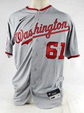 2023 Washington Nationals Robert Garcia #61 Game Issued Grey Jersey 46 096