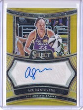 2025 Panini WNBA Select Azura Stevens Gold Auto /10 Bookend Sparks