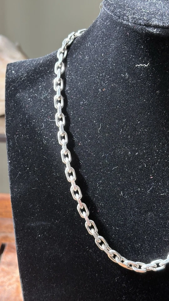 "Collar de cadena de cable de anclaje de 20"" de plata de ley 925 - 49,7 g - acabado rodio" Foto 3 de 4