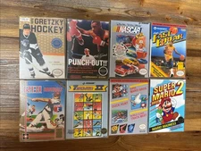 8 Lot NES Custom Game Cases Mario Track Field Baseball NASCAR Punch Out + More