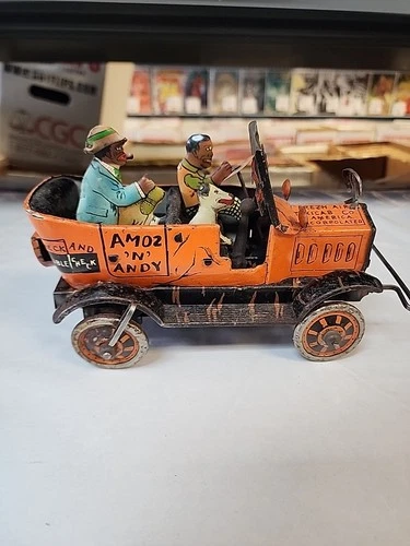 Marx Amos N Andy | 1930’s Fresh Air Taxicab Tin Litho Wind-up Toy Jalopy Car