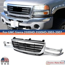 Chrome Front Grill For Gmc Sierra 2500hd Classic 3500 Heavy Duty Truck 2003-2007