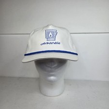 Vintage White Blue Rope Arkansas Company Trucker Hat Made In Usa