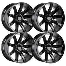 Set-4 Off Road Monster M25 20x10 6x139.7 -19mm Gloss Black Wheels Rims 20 Inch