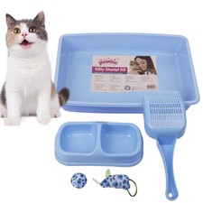 Small Cat Litter Box, Kitten Litter Box Starter Kit, Low Entry Baby Catty Tra...