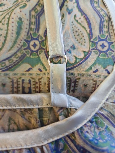 NWT Papinelle NAHLA CRYSTAL BLUE PAISLEY Light Cotton Maxi Nightgown L POCKETS - Picture 3 of 8