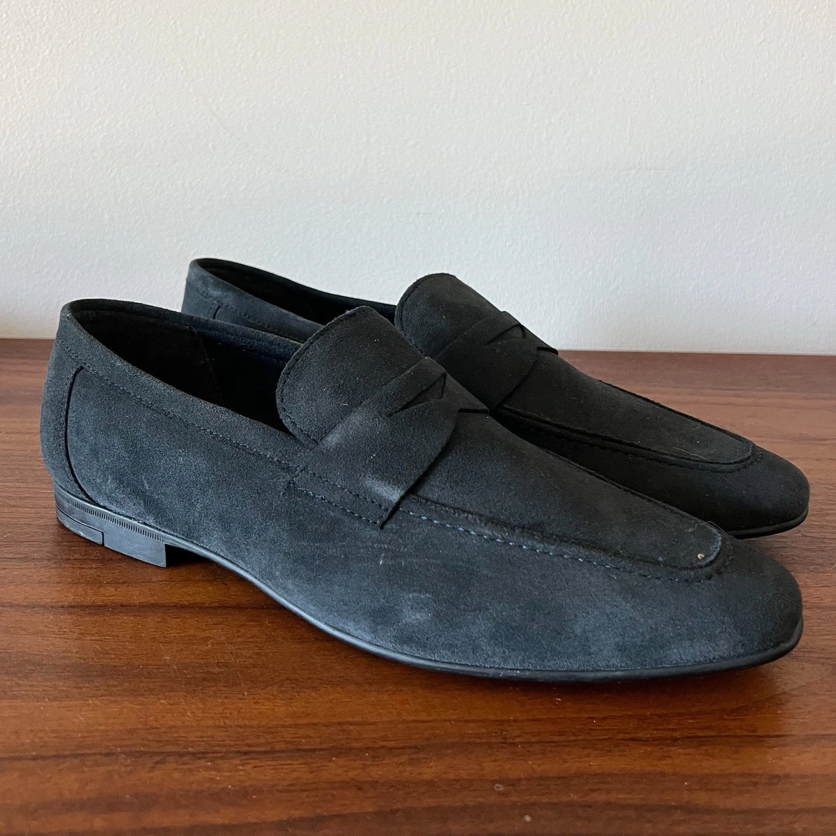 Mens Aldo Suede Navy Driving Moccasin Worn 1x Pristine Loafers Mens 8 Womens 9.5 Aldo Suede Blue Casual Shoes for Men for sale | eBay main image 4