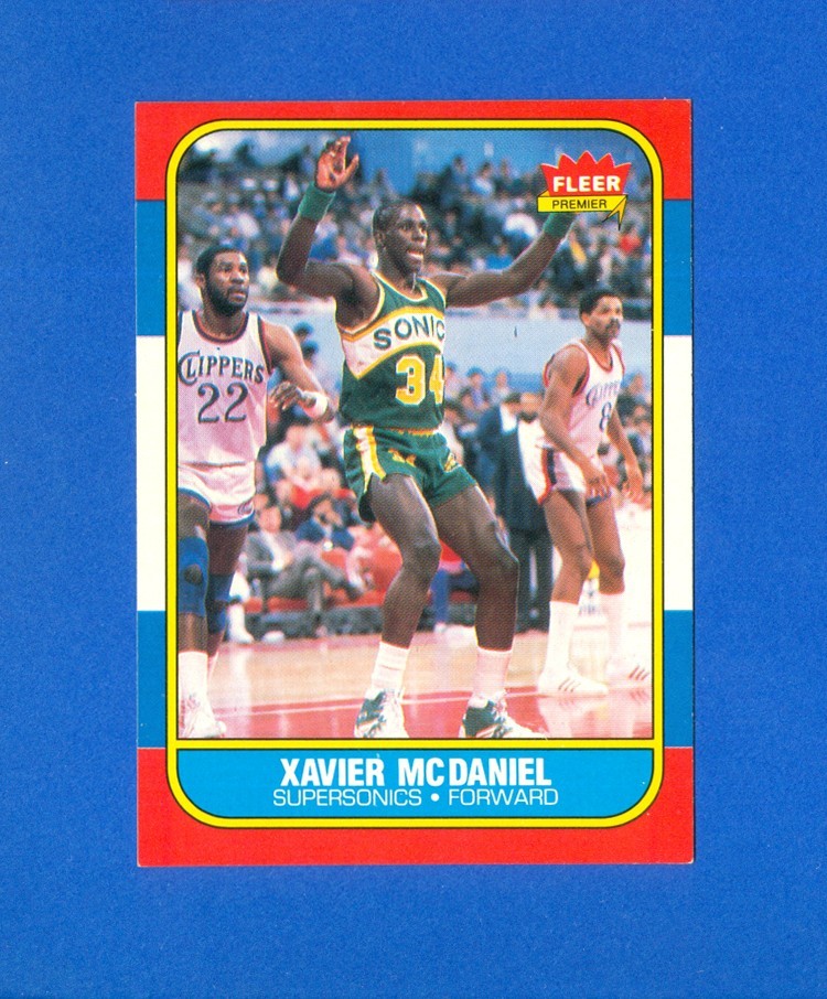 1986/1987 Fleer Basketball#72 Xavier McDaniel '86 RC Rookie Card EX/MT Condition