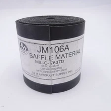 J & M Aircraft Black Baffle 3" x 9' Roll Rubber Rein JM106A MIL-C-7637D