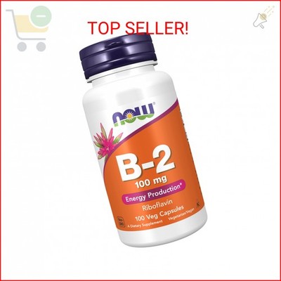 NOW Supplements, Vitamin B-2 (Riboflavin) 100 mg, Energy Production*, 100 Veg Ca