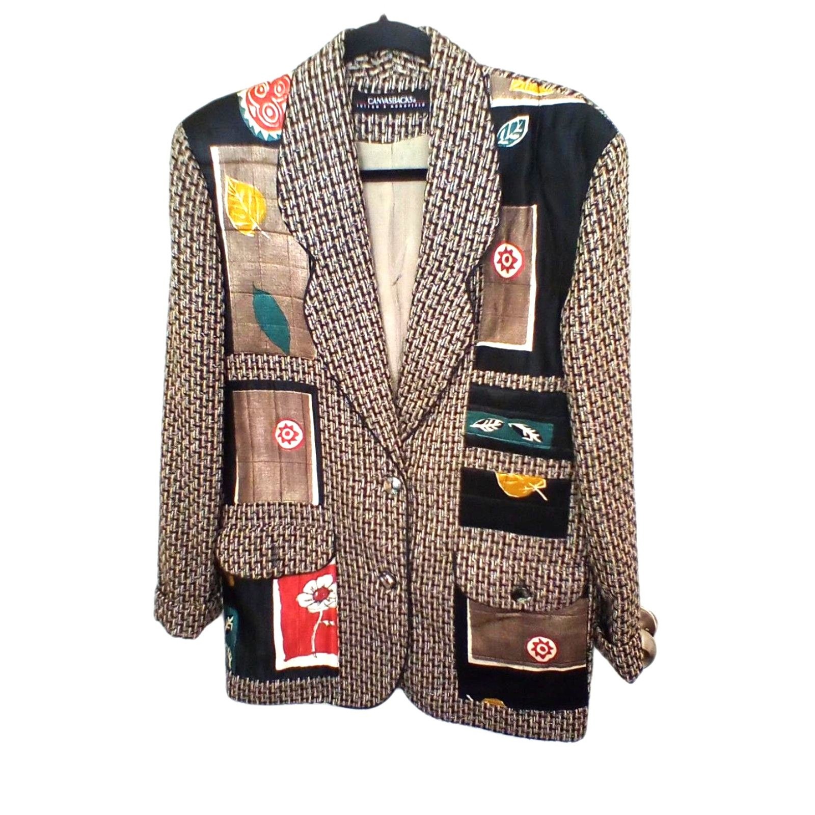 Canvasbacks Patchwork Multicolor Silk Wool Blend … - image 6