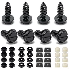 8 Sets Stainless License Plate Screw Kit Anti-Rattle & Rust-Proof Bolts