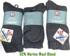 3 Pairs Womens 52 Soft Merino Wool Blend Cushioned Thermal Crew Socks USA Made
