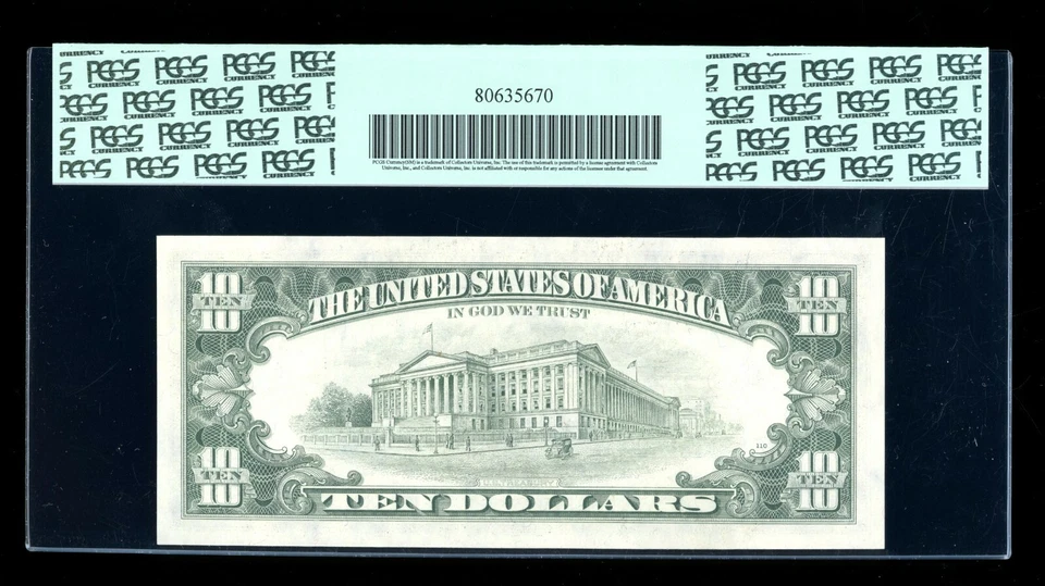 DBR 1985 $10 FRN Richmond Fr. 2027-E Gem PCGS 66 PPQ Serial E53811880A - Image 2 of 2