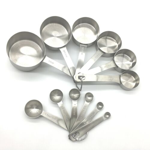Stainless Steel Measuring Cups & Spoons Heavy Duty 12 pcs set, 6 cups 6 spoons - Picture 4 of 6