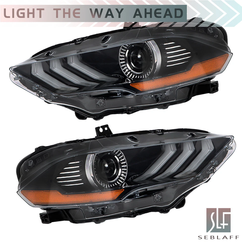 Par de faros delanteros LED para Ford Mustang 2018-2020 faros proyectores con DRL Foto 3 de 4